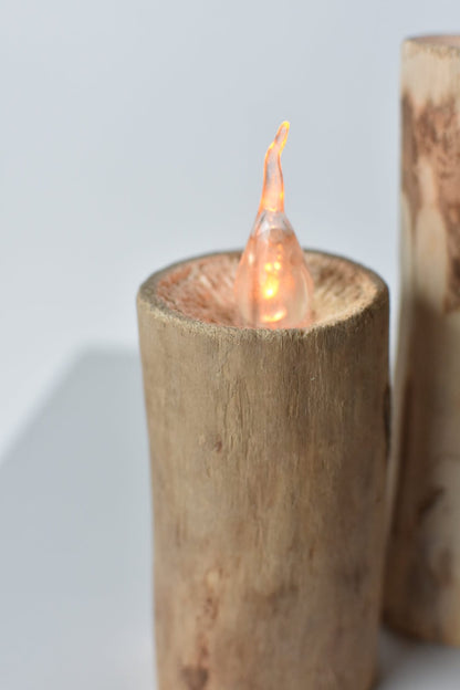 Bark-Cased LED Candle