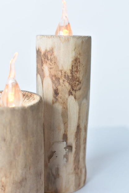 Bark-Cased LED Candle