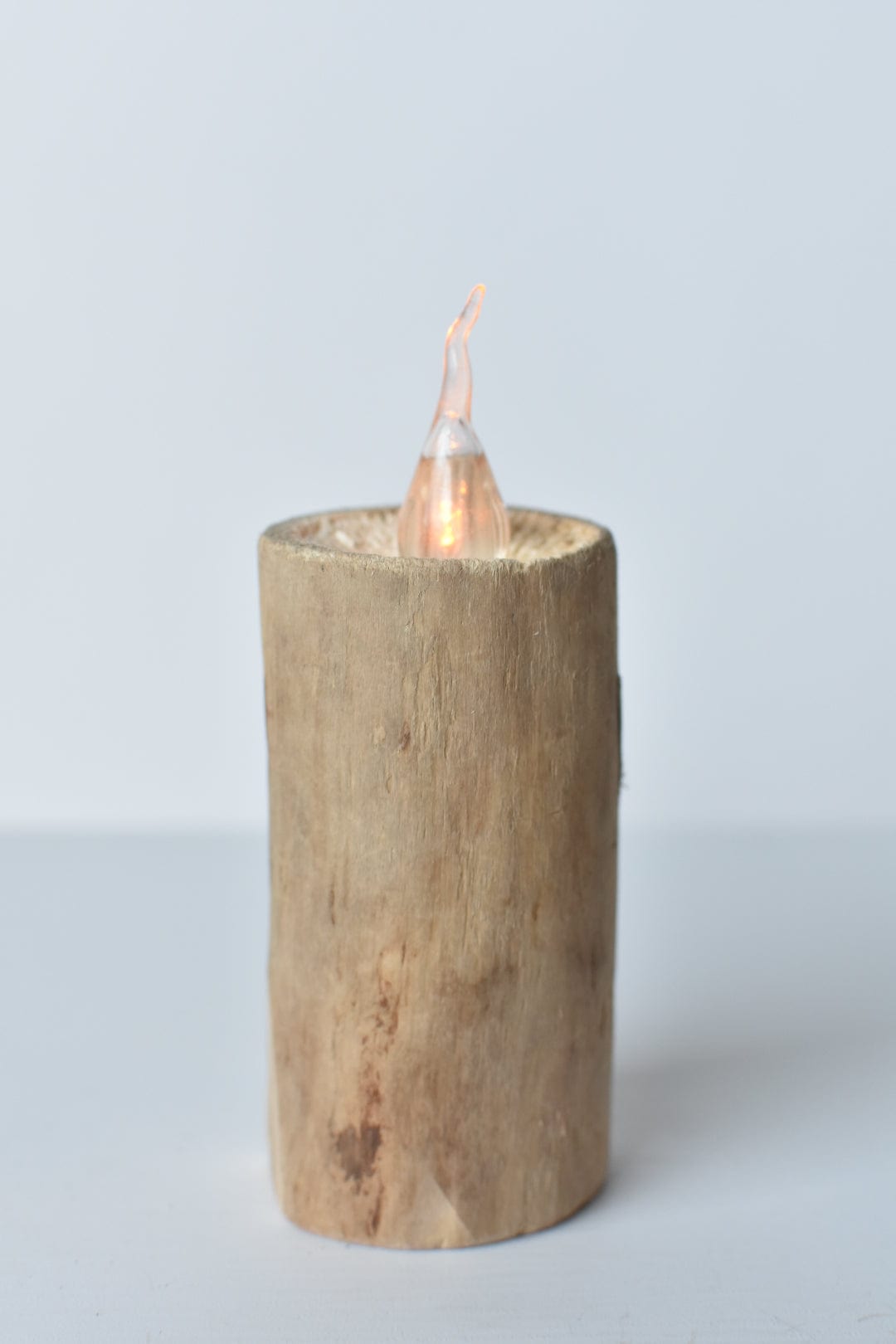 Bark-Cased LED Candle