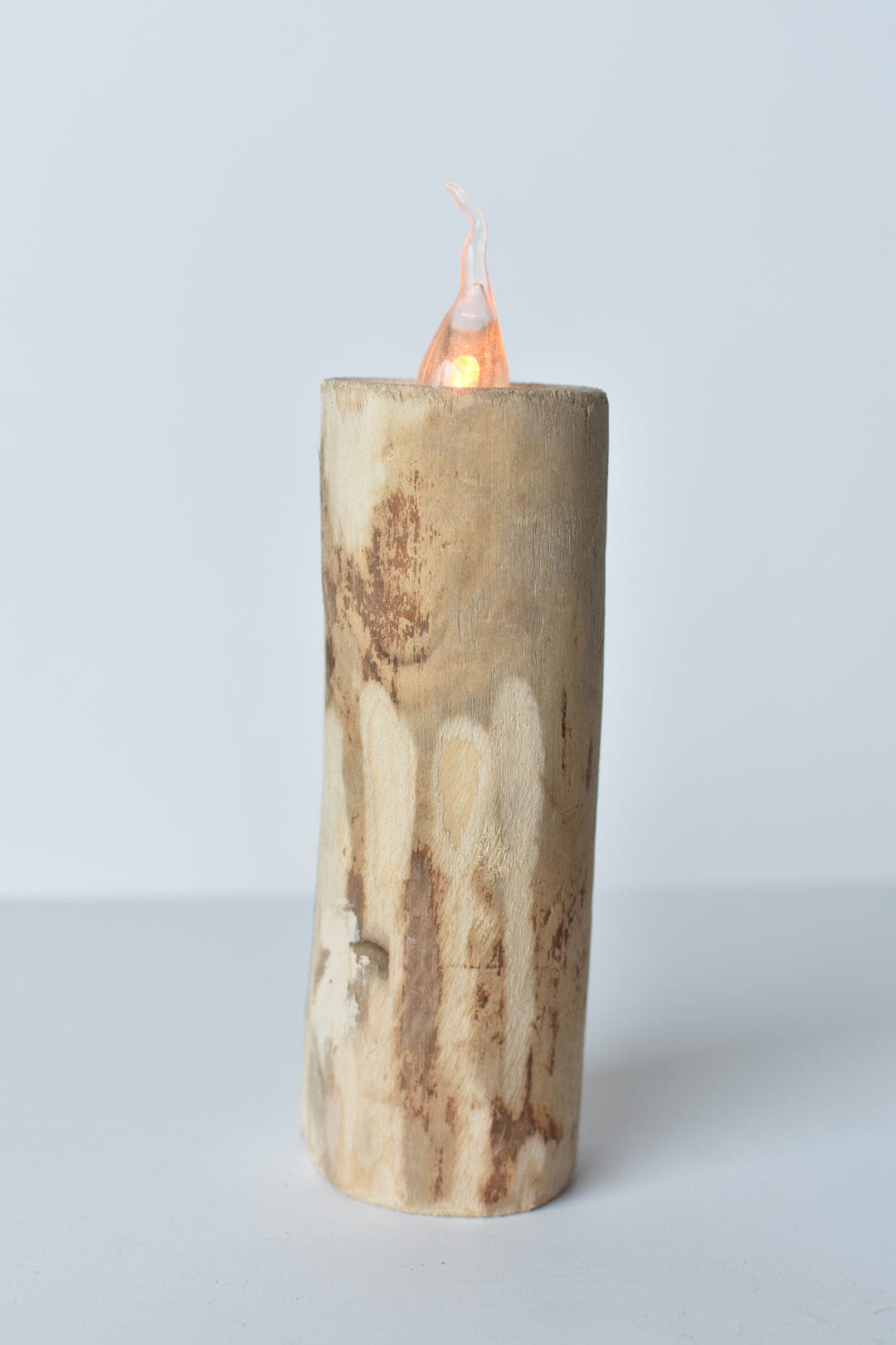 Bark-Cased LED Candle