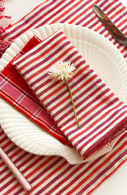 Elina Striped Dinner Napkins | Set of 4
