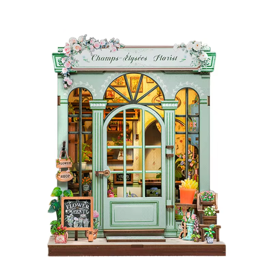 Champs-Elysees Street Shop Dollhouse Kit - Miniature Wizardi Roombox Kit with LED Light F07M51-86-CWGC201-0