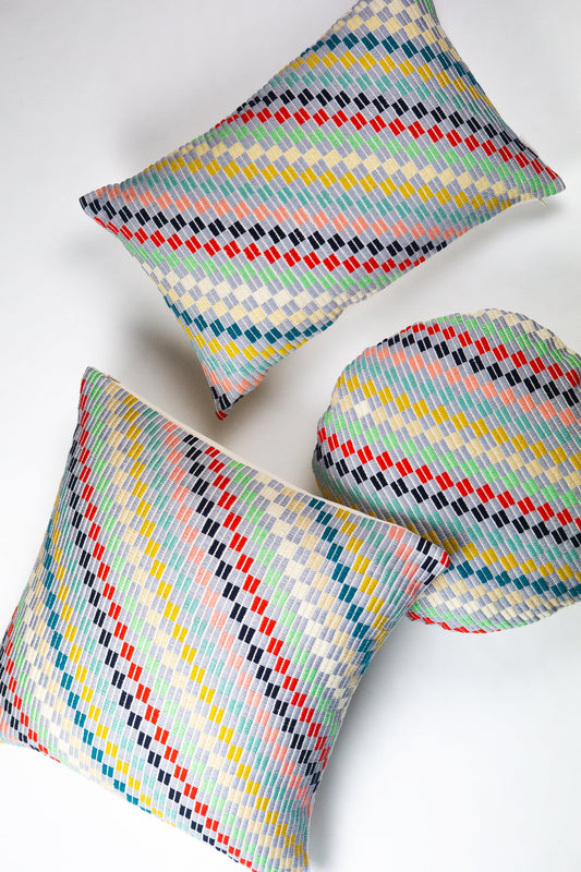 Diagonal Check Pillow in Vintage
