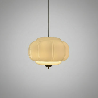 Bulbous Pendant | Milk Glass