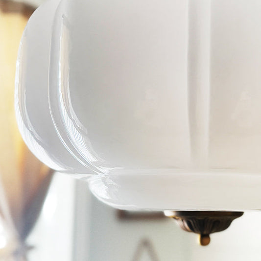 Bulbous Pendant | Milk Glass