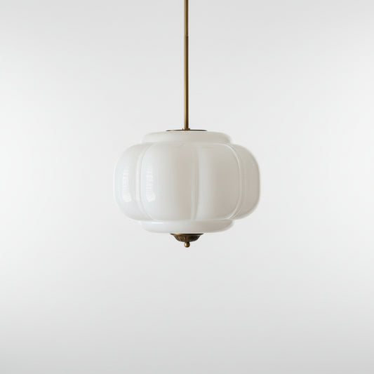 Bulbous Pendant | Milk Glass