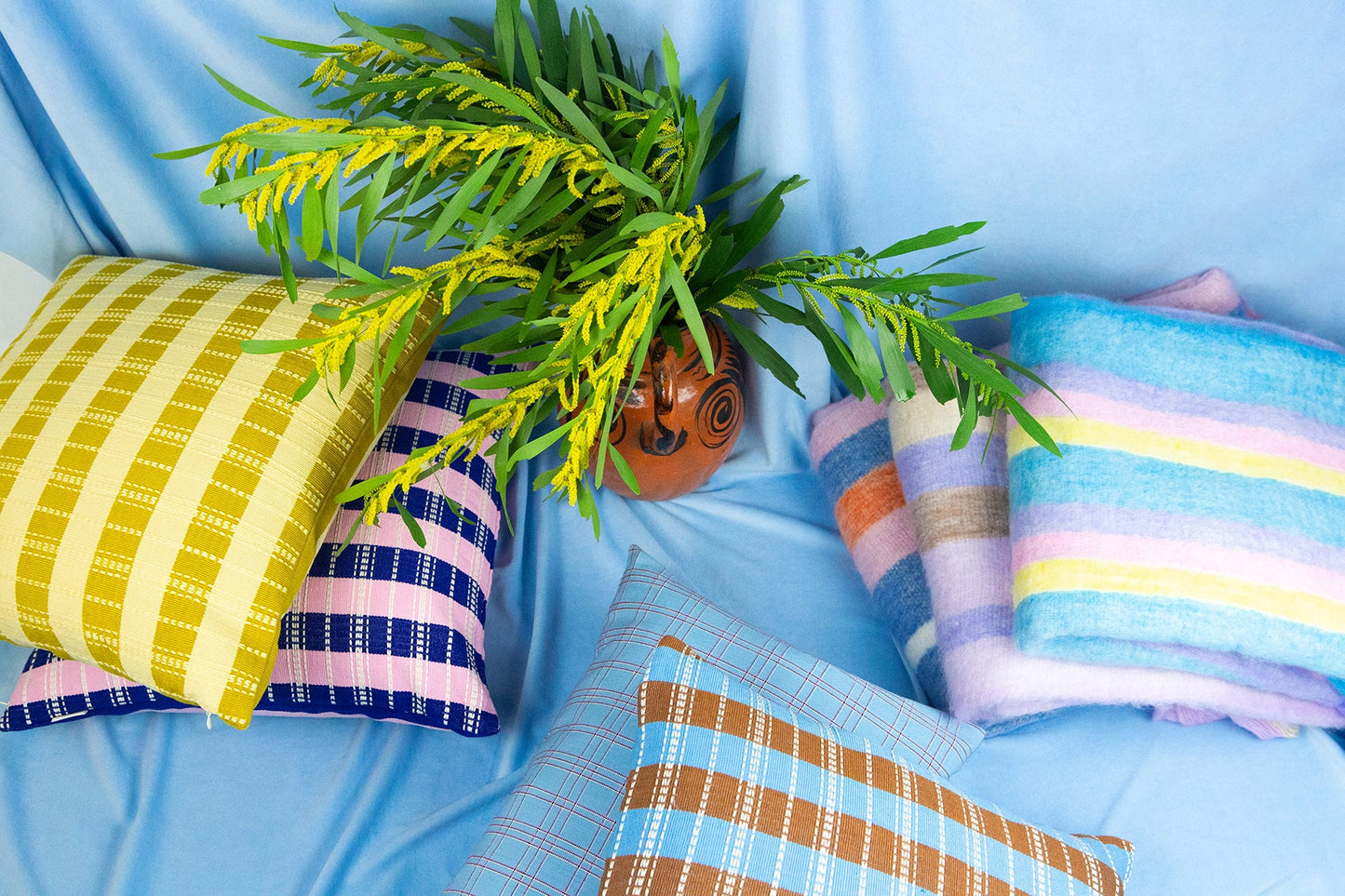 Postmodern Stripe Pillow in Trumpet