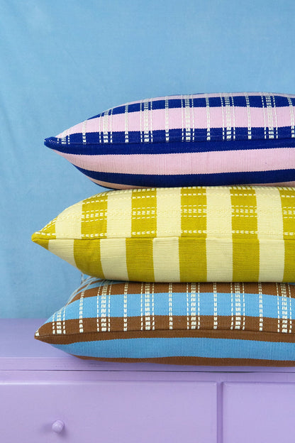 Postmodern Stripe Pillow in Trumpet