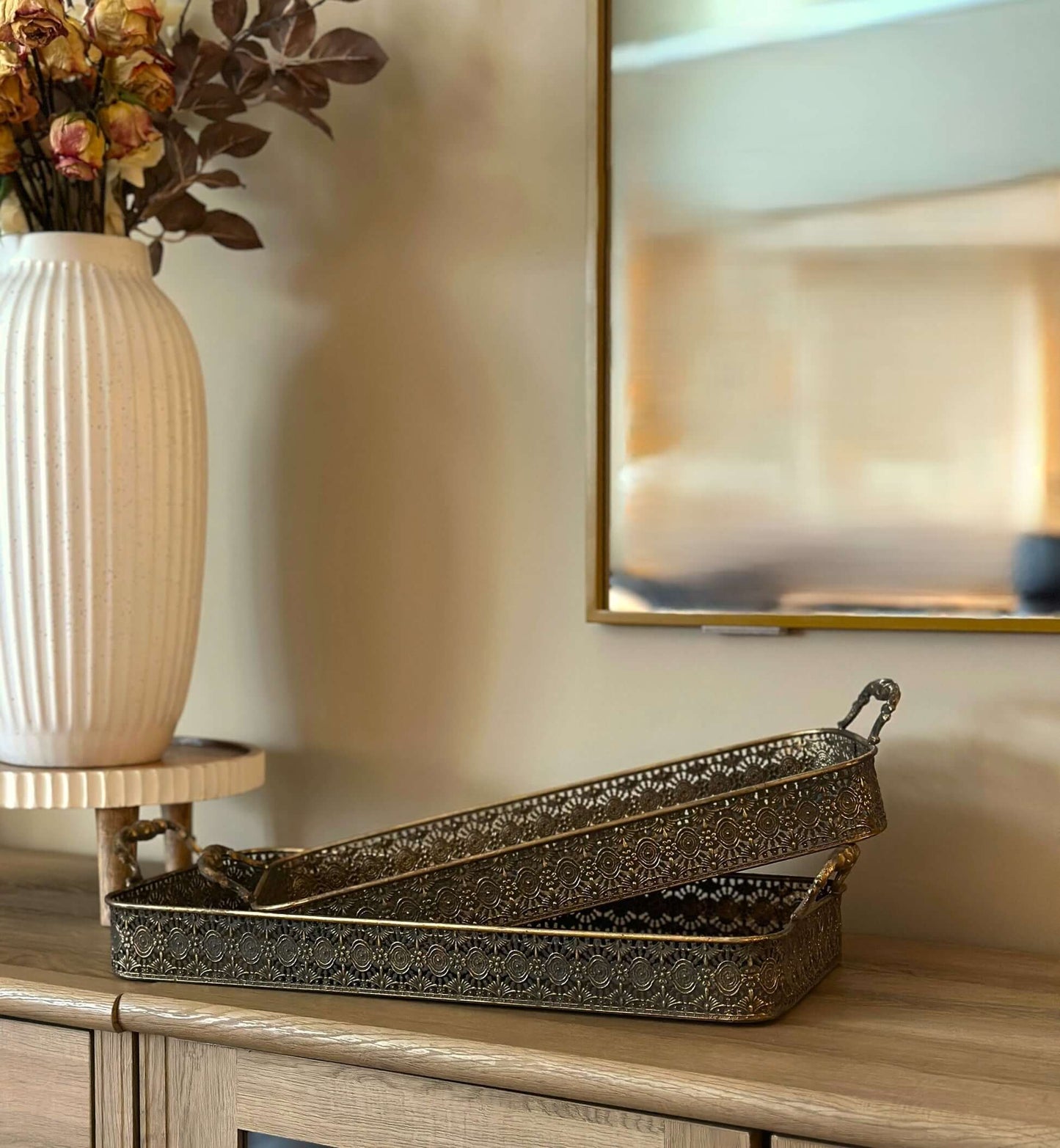 Pierced Serving Tray | Set of 2