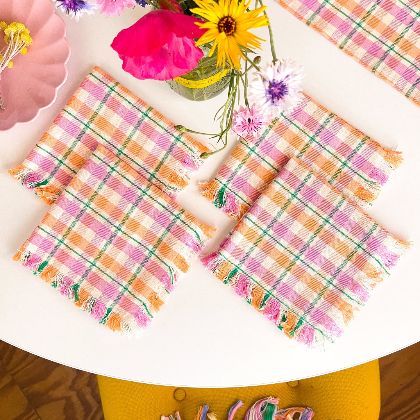 Marguerite Plaid Party Napkins | Set of 4