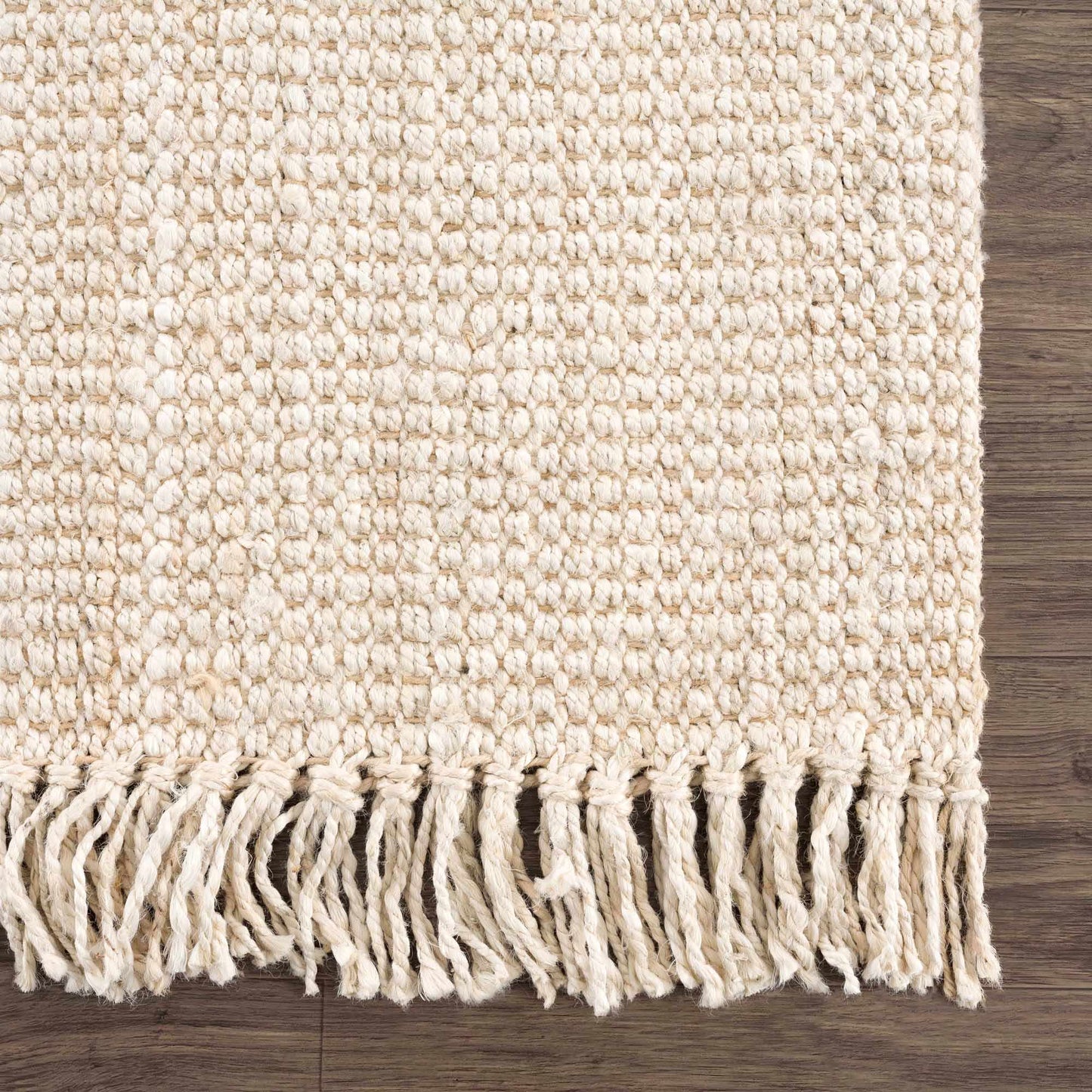 The Cream Fringe Woven Rug