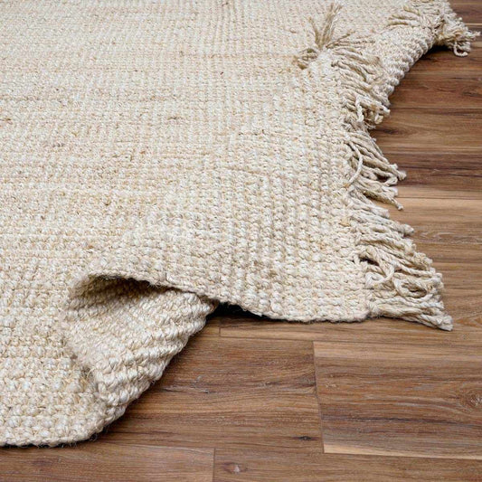 The Cream Fringe Woven Rug