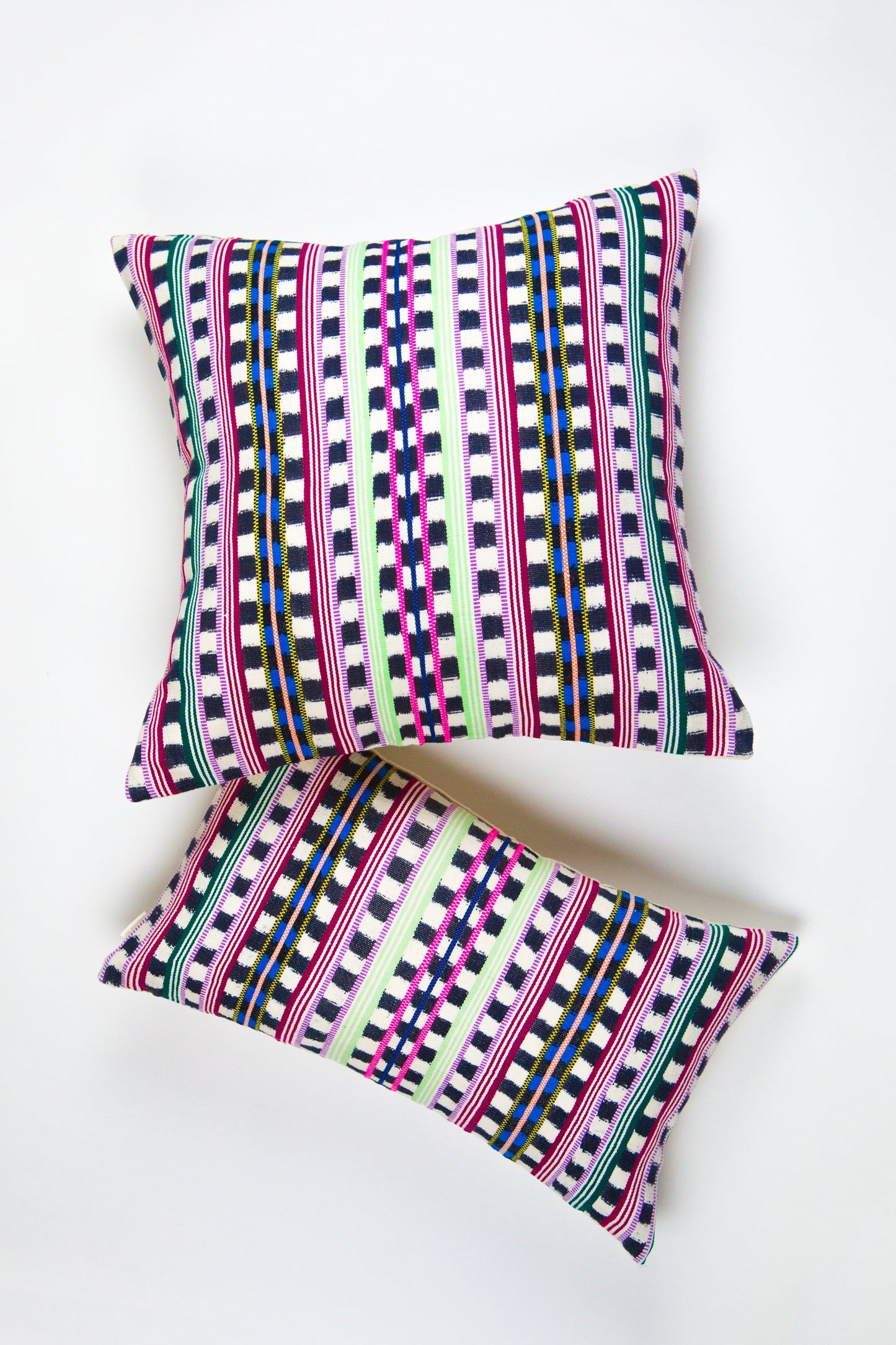 Tie-Dye Stripe Pillow in Riot