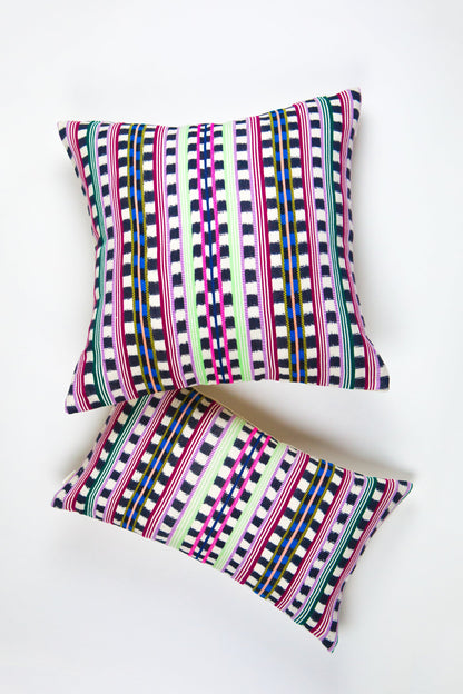 Tie-Dye Stripe Pillow in Riot