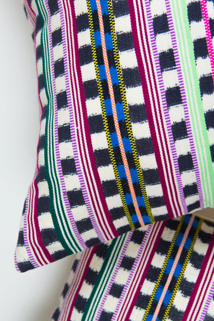 Tie-Dye Stripe Pillow in Riot