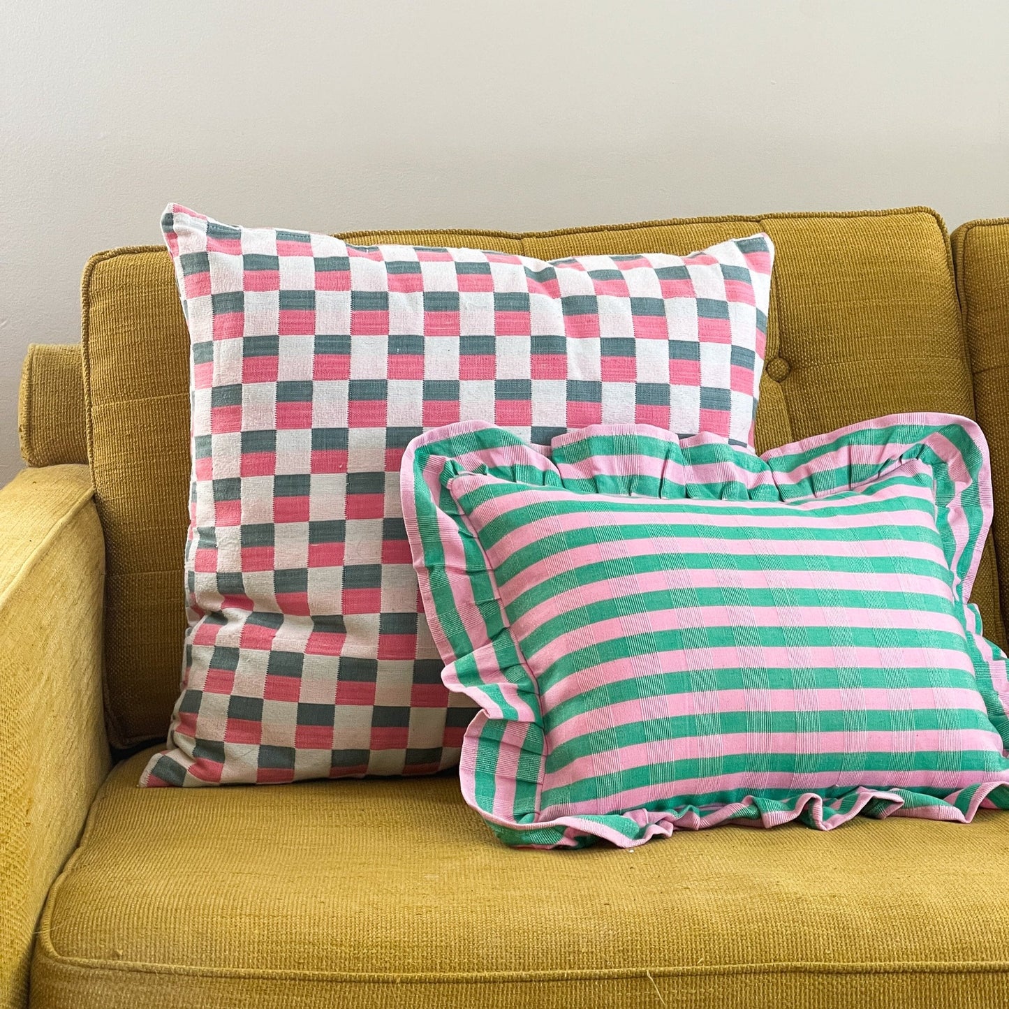 Postmodern Ruffle Pillow in Deco