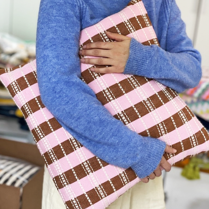 Postmodern Stripe Pillow in Kir Royale