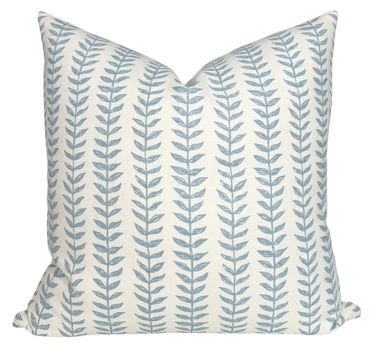 Willow Floral Linen Pillow Cover | Blue