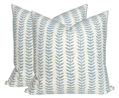 Willow Floral Linen Pillow Cover | Blue