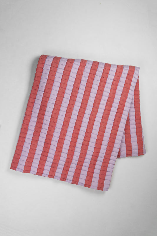 Quilted Stripe Blanket in Atomic