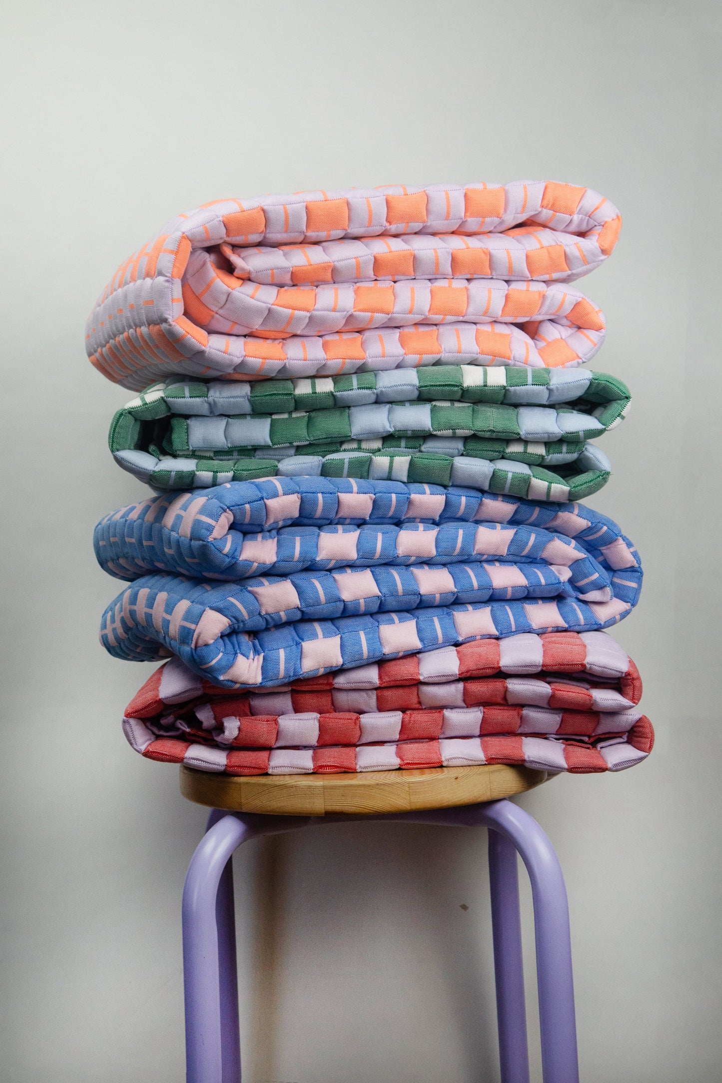 Quilted Stripe Blanket in Atomic