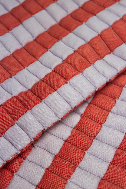 Quilted Stripe Blanket in Atomic