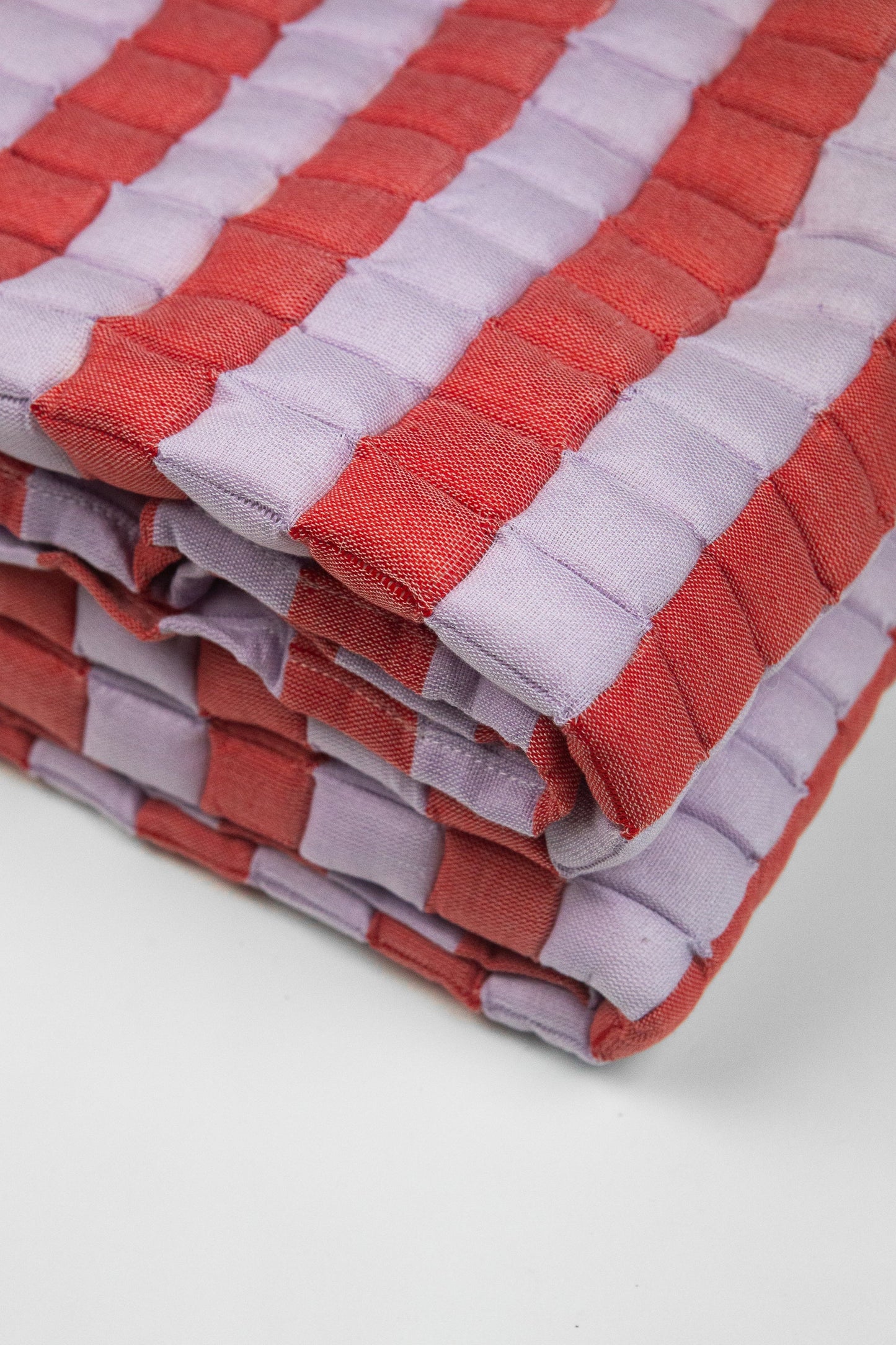 Quilted Stripe Blanket in Atomic