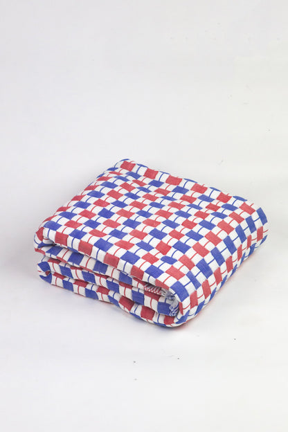 Geocheck Bauhaus Quilted Blanket in Americana