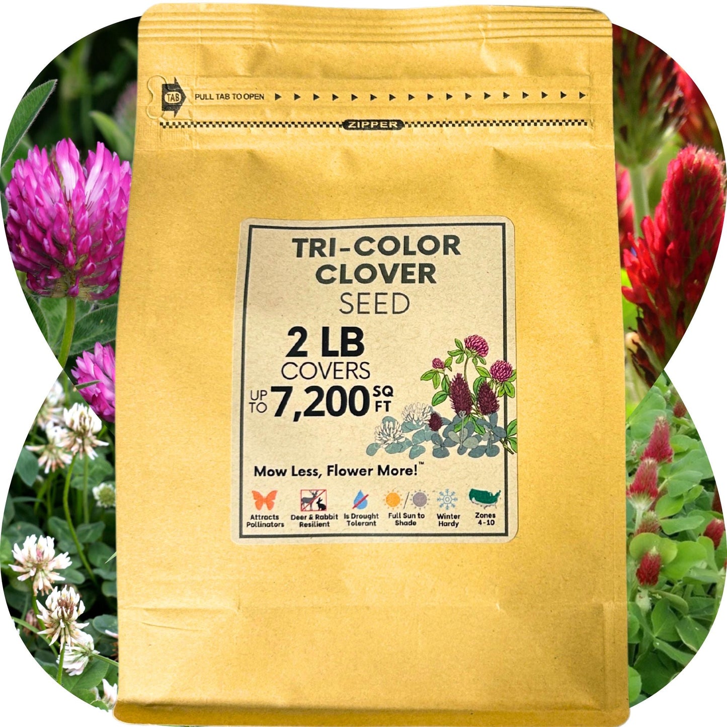 Tri-Color Clover Seed Blend