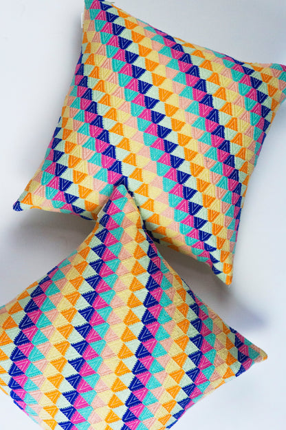 Broken Diamond Pillow in Citrus