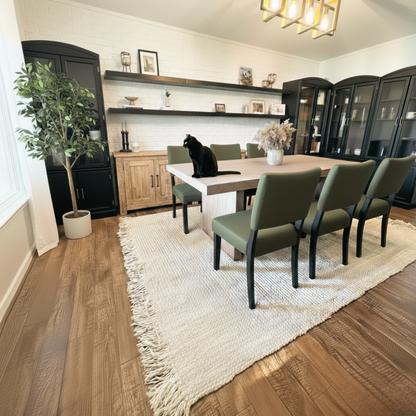 The Cream Fringe Woven Rug