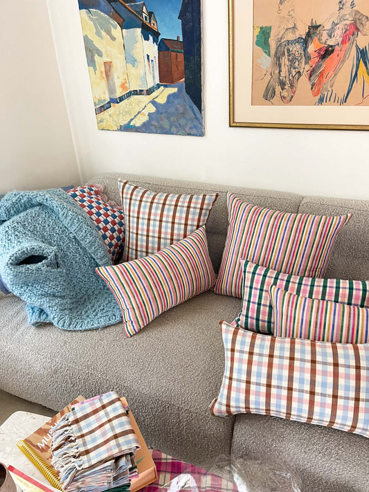 Louisa Handwoven Plaid Pillows | Variety