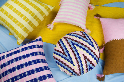Postmodern Stripe Pillow in Trumpet