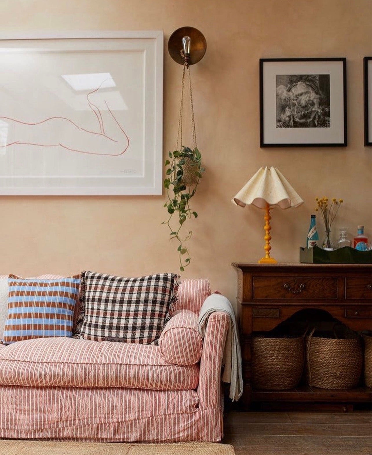 Postmodern Stripe Pillow in Azul Maya