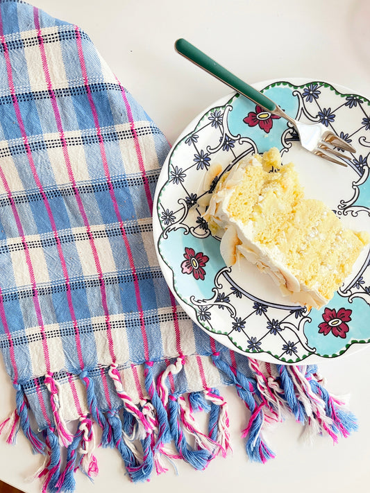 San Andres Blue & White Gingham Kitchen Towel