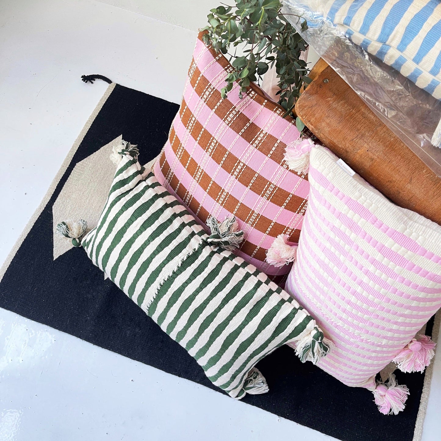 Postmodern Stripe Pillow in Kir Royale